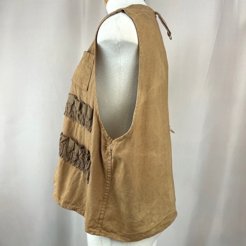 Vintage 80s WORLD FAMOUS Hunting Outdoor Vest Mens (XL) Cotton Pockets Hong Kong - Picture 3 of 7